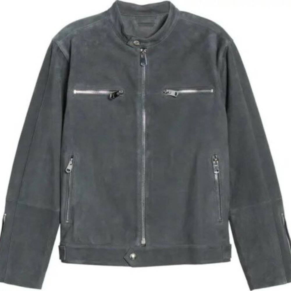 Robert Graham Marnetas Genuine Goat Suede Moto / Motor Jacket
